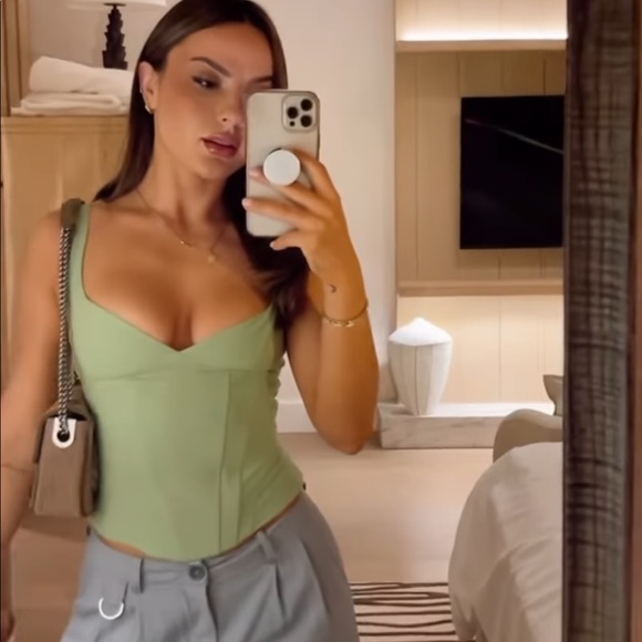 Zara | Tops | Zara Bustier Green Pistachio Crop Top Corset Tank Top |  Poshmark